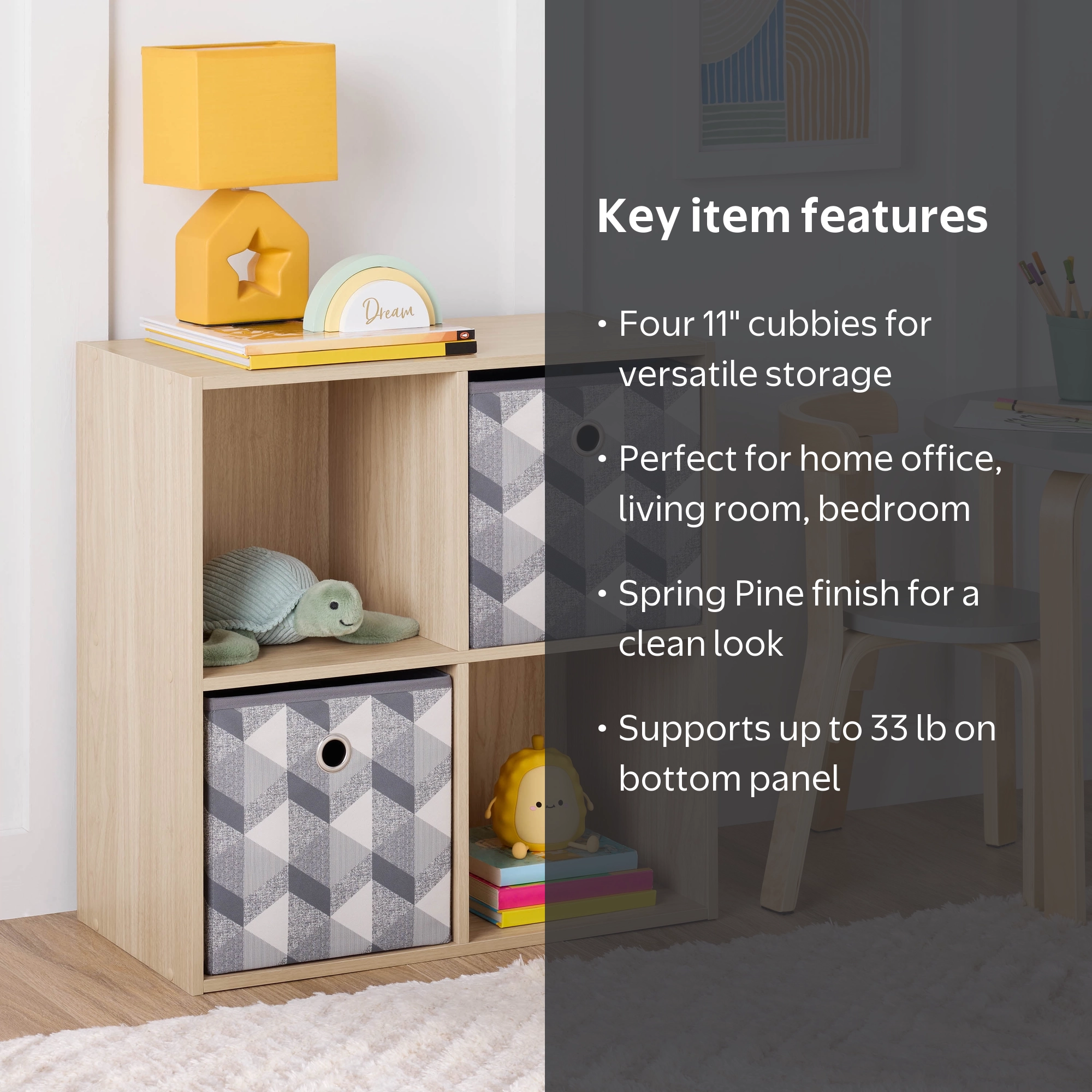 Mainstays 4 Cube Storage Organizer, Spring Pine - Walmart.com