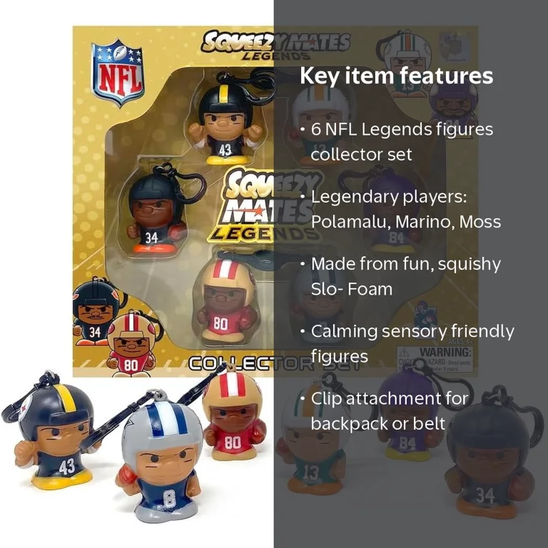 Party Animal, NFL Squeezy Mates Legends Collector Set, 3
