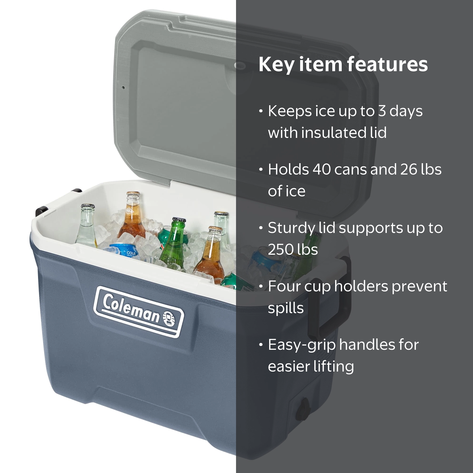Coleman® 316 Series™ 52-Quart Ice Chest Cooler, Lakeside Blue, EZ
