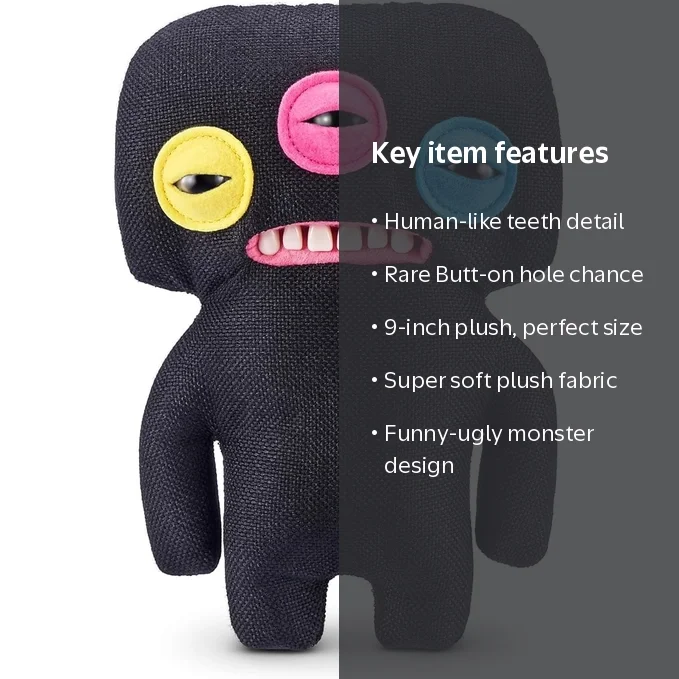 Fuggler, Laboratory Misfits Plush, Annoyed Alien, Black - Walmart.com