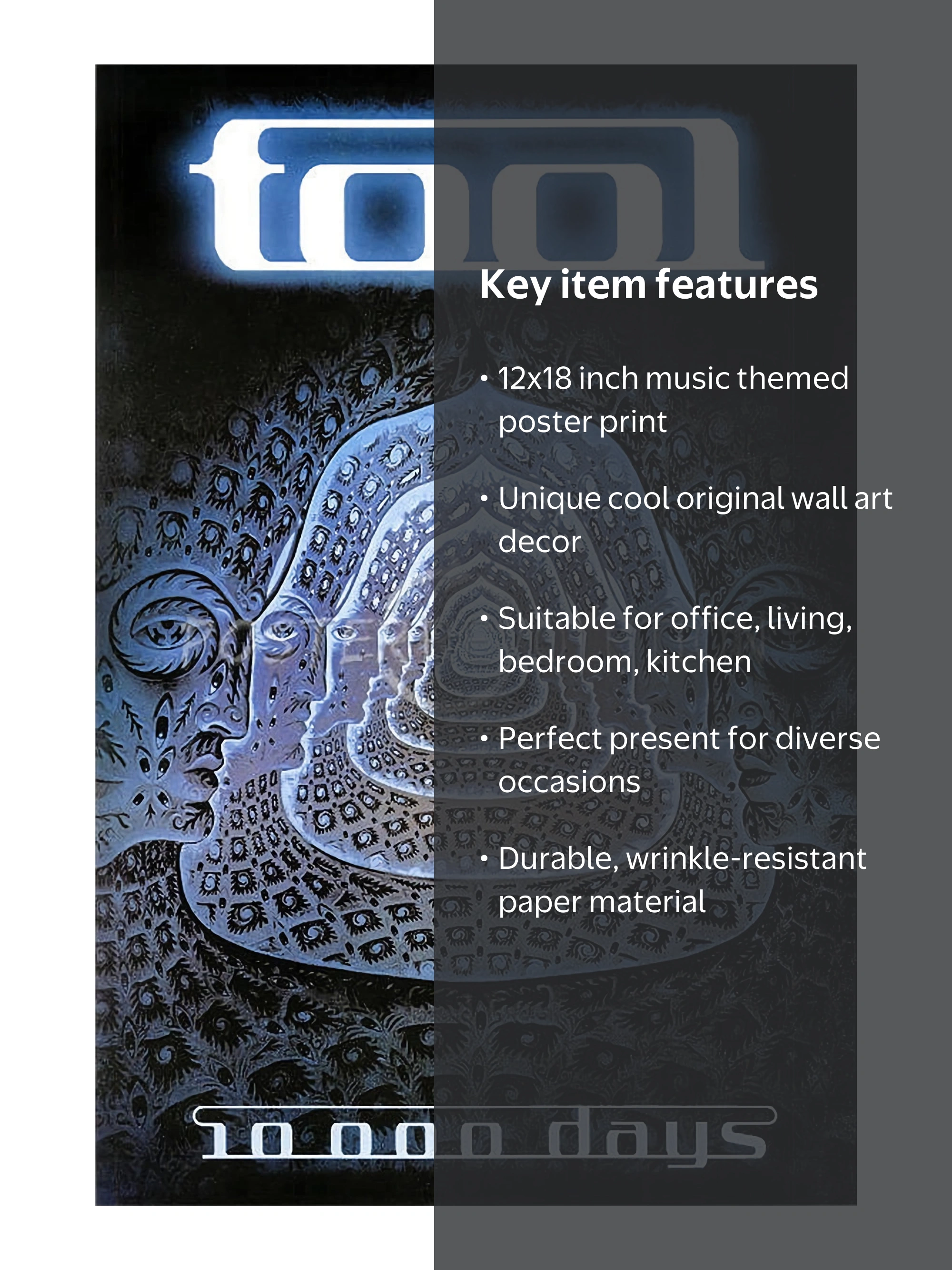 Tool 10000 Days Music - Poster 12 x 18 inch Poster Print Frameless