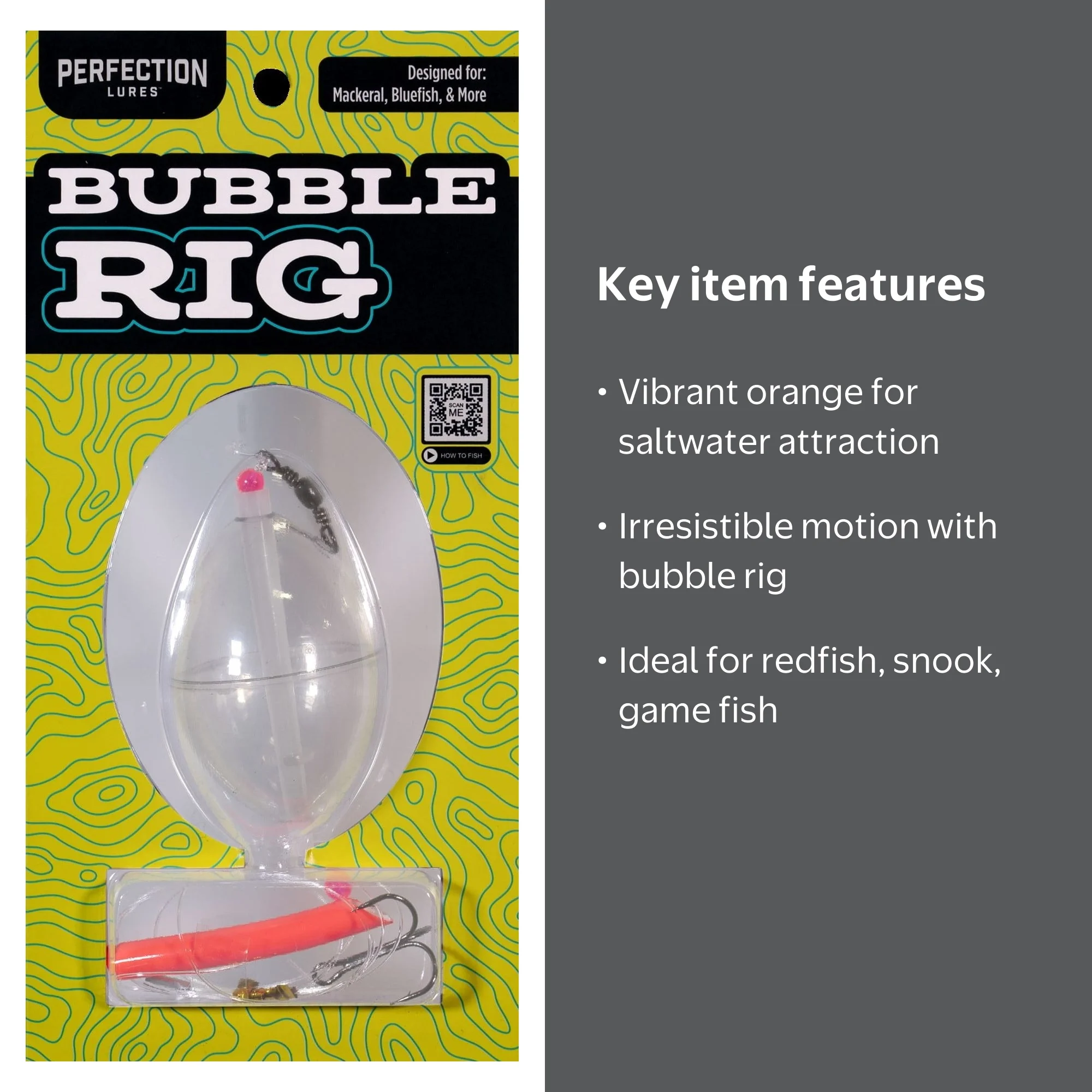 bingo bubble fishing lure Trouble Small 5" Trolling Chartreuse cast or fly fish with amazing results Perfection Lures Orange Bubble Rig