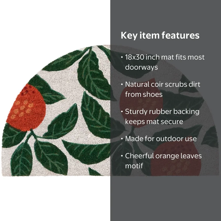 Mainstays Coir Outdoor Mat - Orange & Green 18 x 30 - Walmart.com