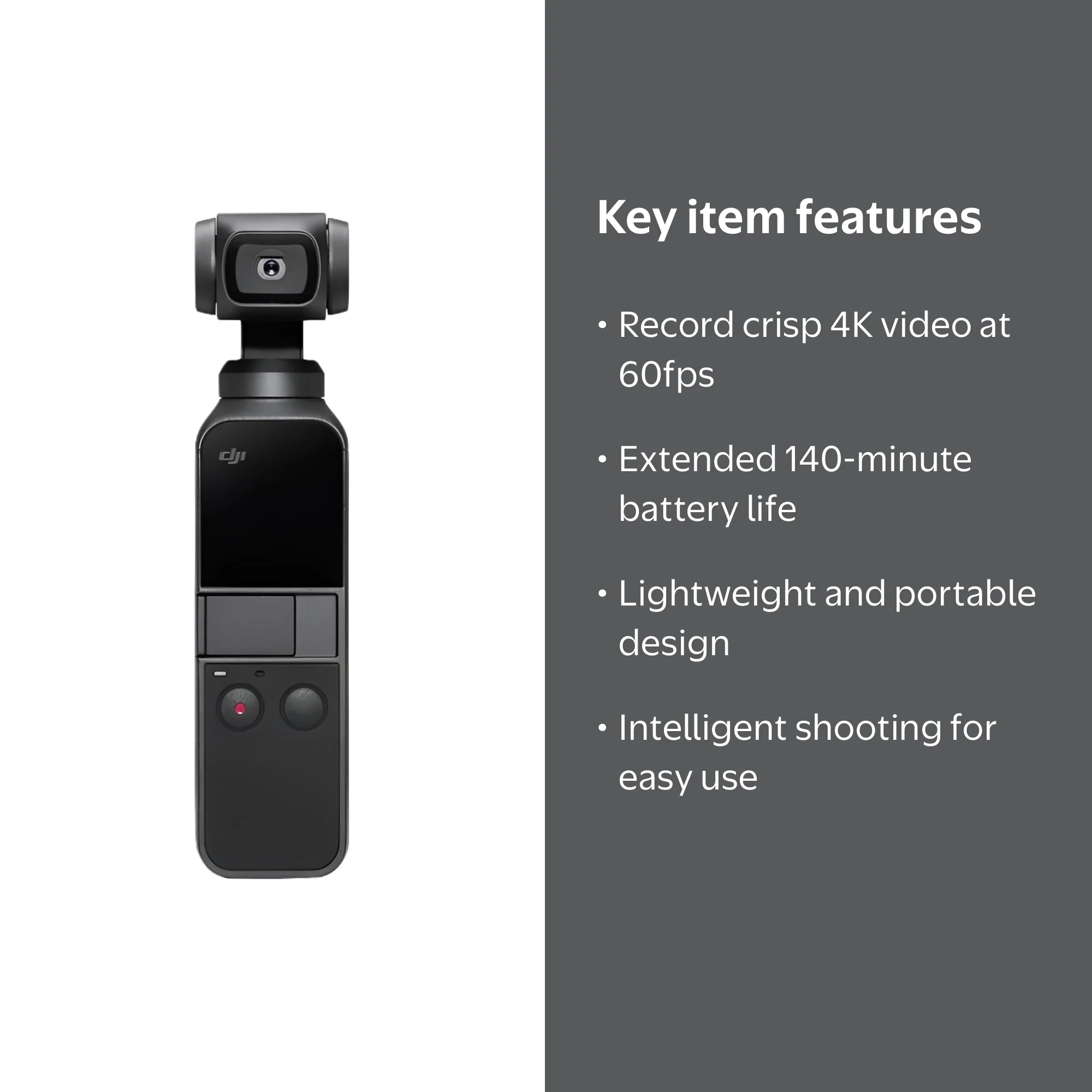 DJI Osmo Pocket Handheld Digital Camcorder - Small, Portable, 4K