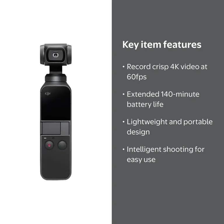 DJI Osmo Pocket Handheld Digital Camcorder - Small, Portable, 4K