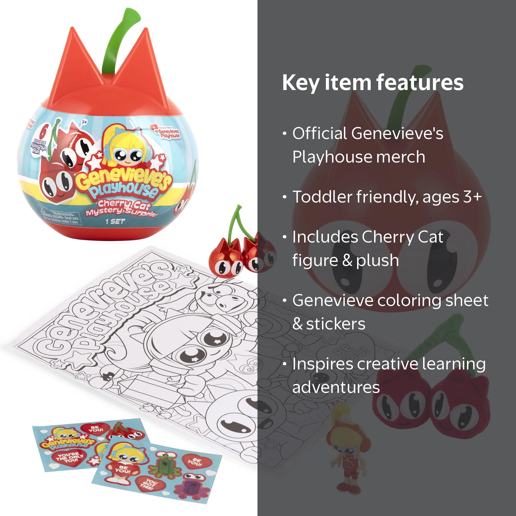 Genevieve's Playhouse Cherry Cat Mystery Surprise, Official Brand