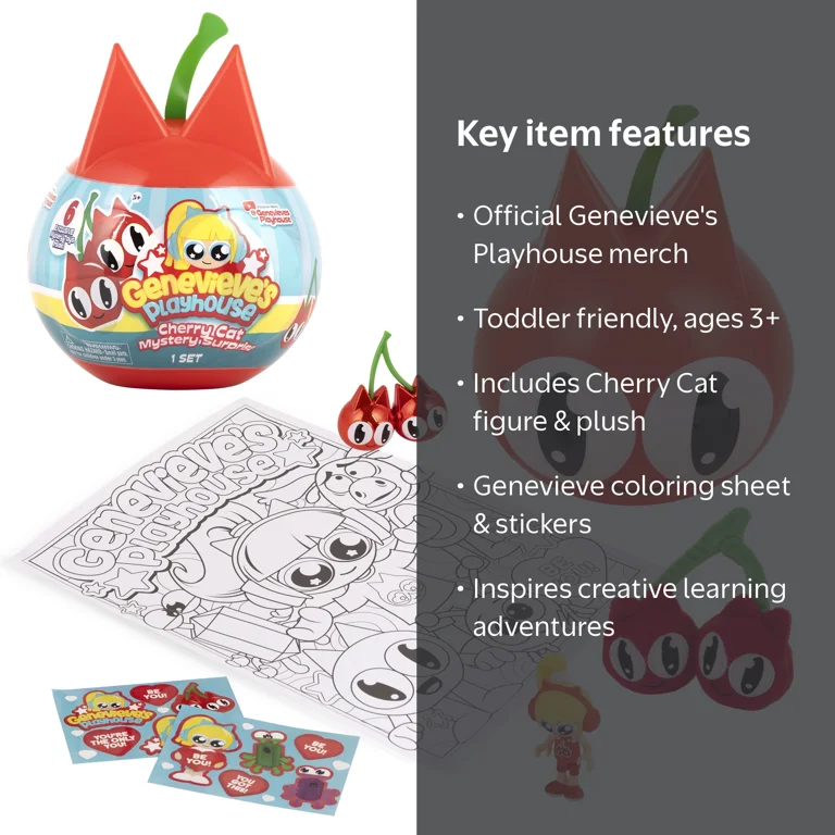 Genevieve's Playhouse Cherry Cat Mystery Surprise, Official Brand