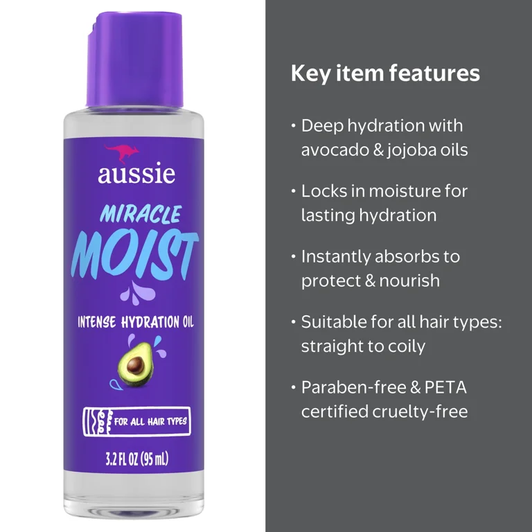 Aussie, Hair Oil, 3.2 fl oz, Intense Hydration with Jojoba Oil