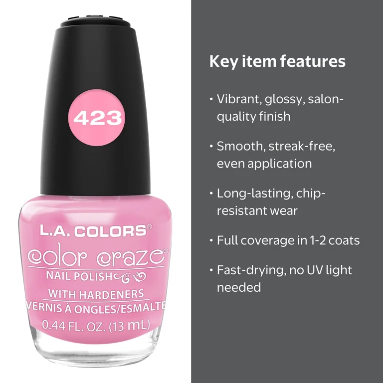 L.A. COLORS Color Craze Nail Polish, Fantastical, 0.44 fl oz