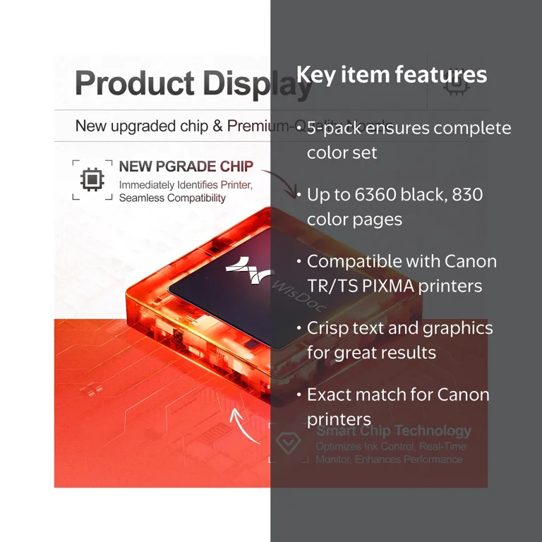 WISDOC 280XXL 281XXL Ink Cartridges for Canon TR8620a, TR8520