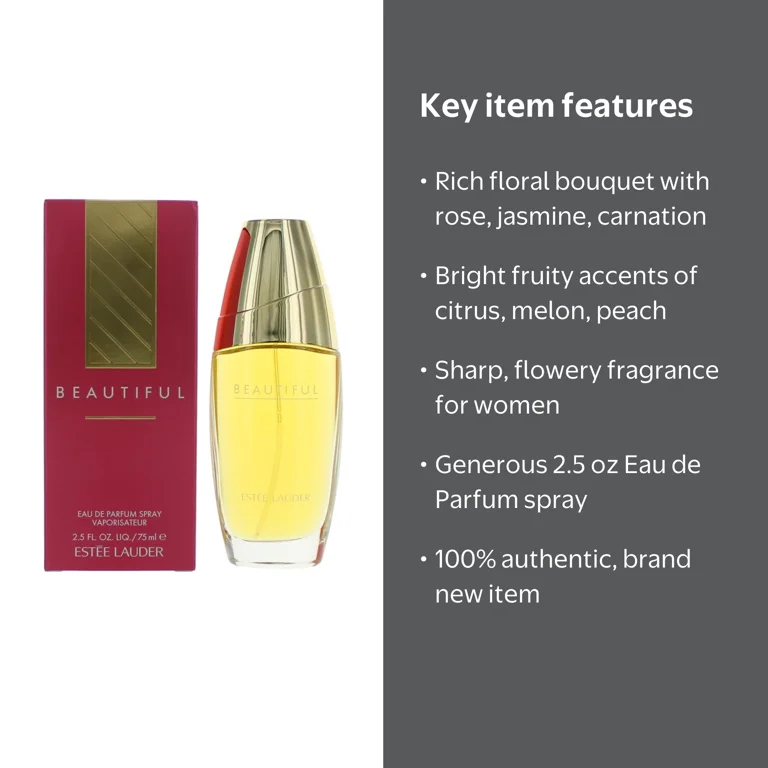 Estee Lauder Beautiful Eau de Parfum Spray for Women, Floral Woody