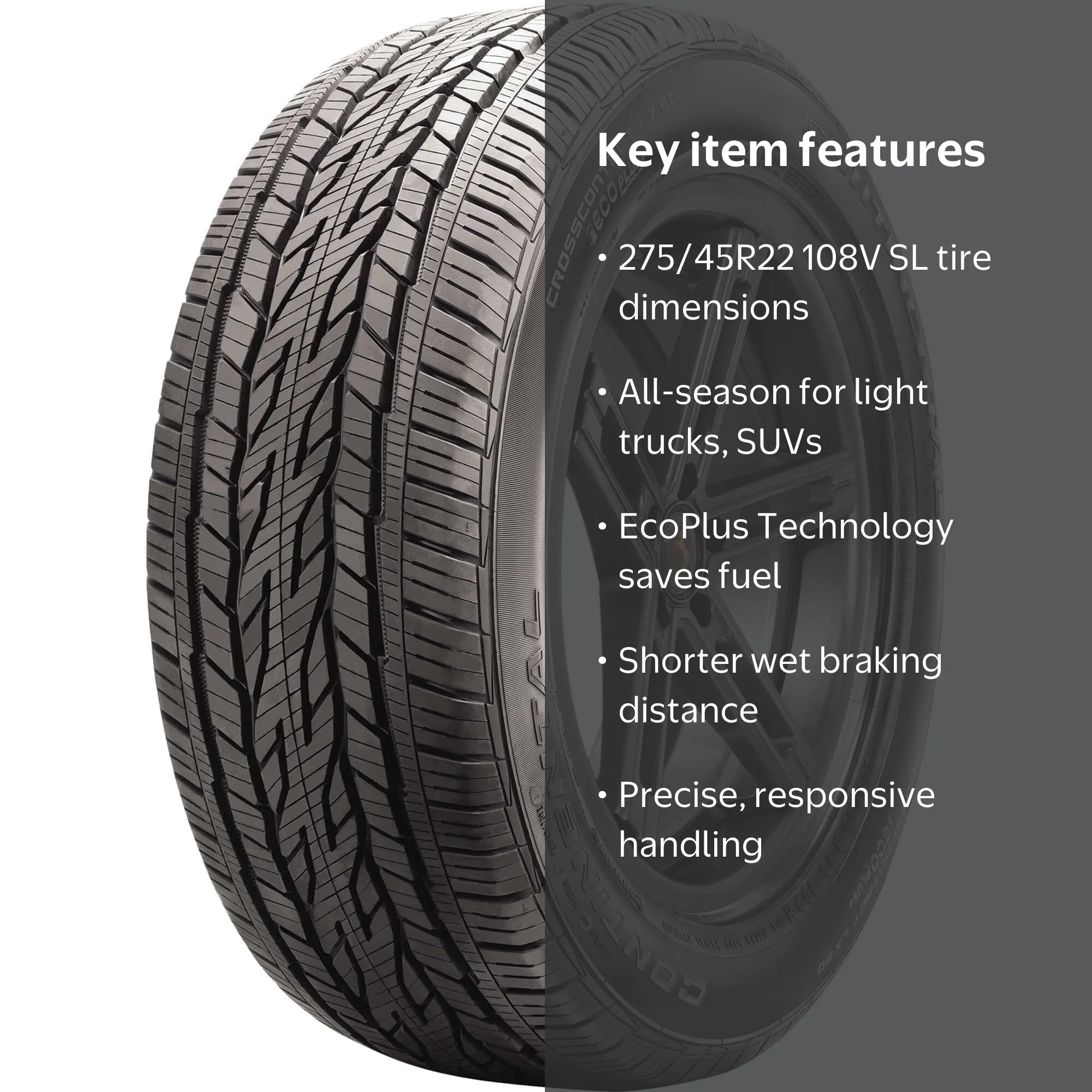 Continental CrossContact LX20 275/45R22 108V BSW - Walmart.com