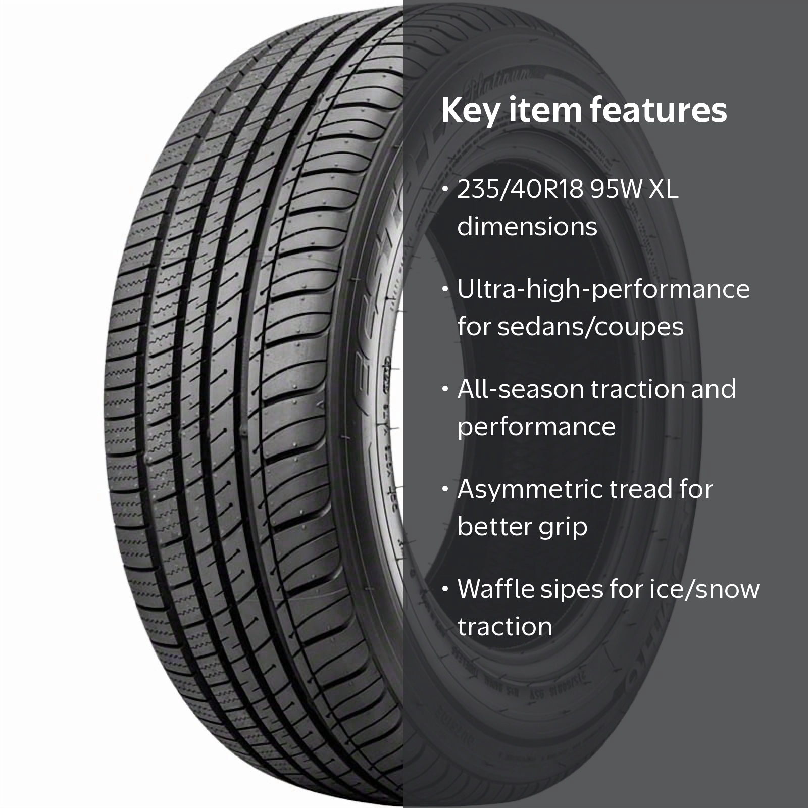Free Shipping! Kumho Ecsta LX Platinum KU27 235/40R18 95W All