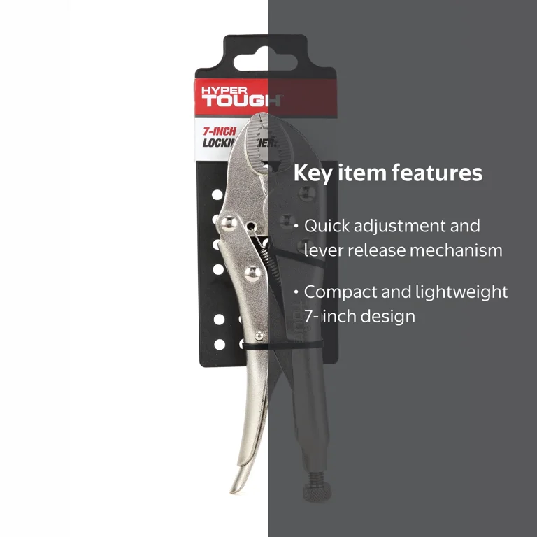 Hyper Tough Locking Pliers 7 inch Curved Jaw Clamps for Holding