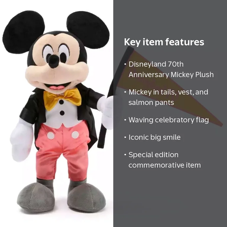 Disneyland 70th Anniversary Mickey Mouse Plush (Classic) - Walmart.com Disneyland 70th Anniversary Mickey Mouse Plush (Classic) - Walmart.com