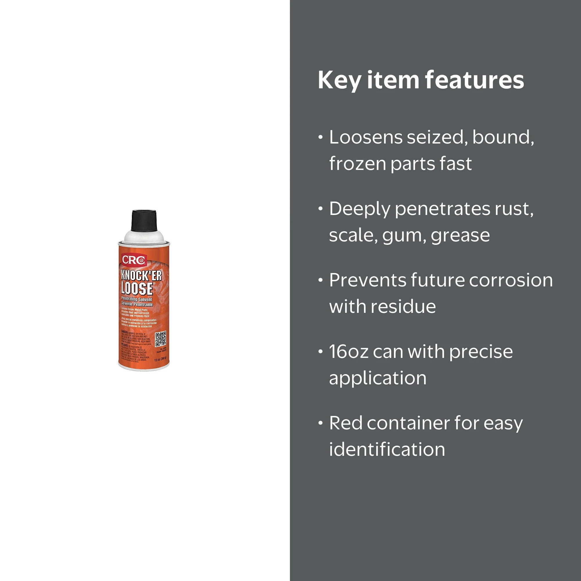 CRC 16 oz Aerosol Can Knock'er Loose Penetrating Solvent, Spray