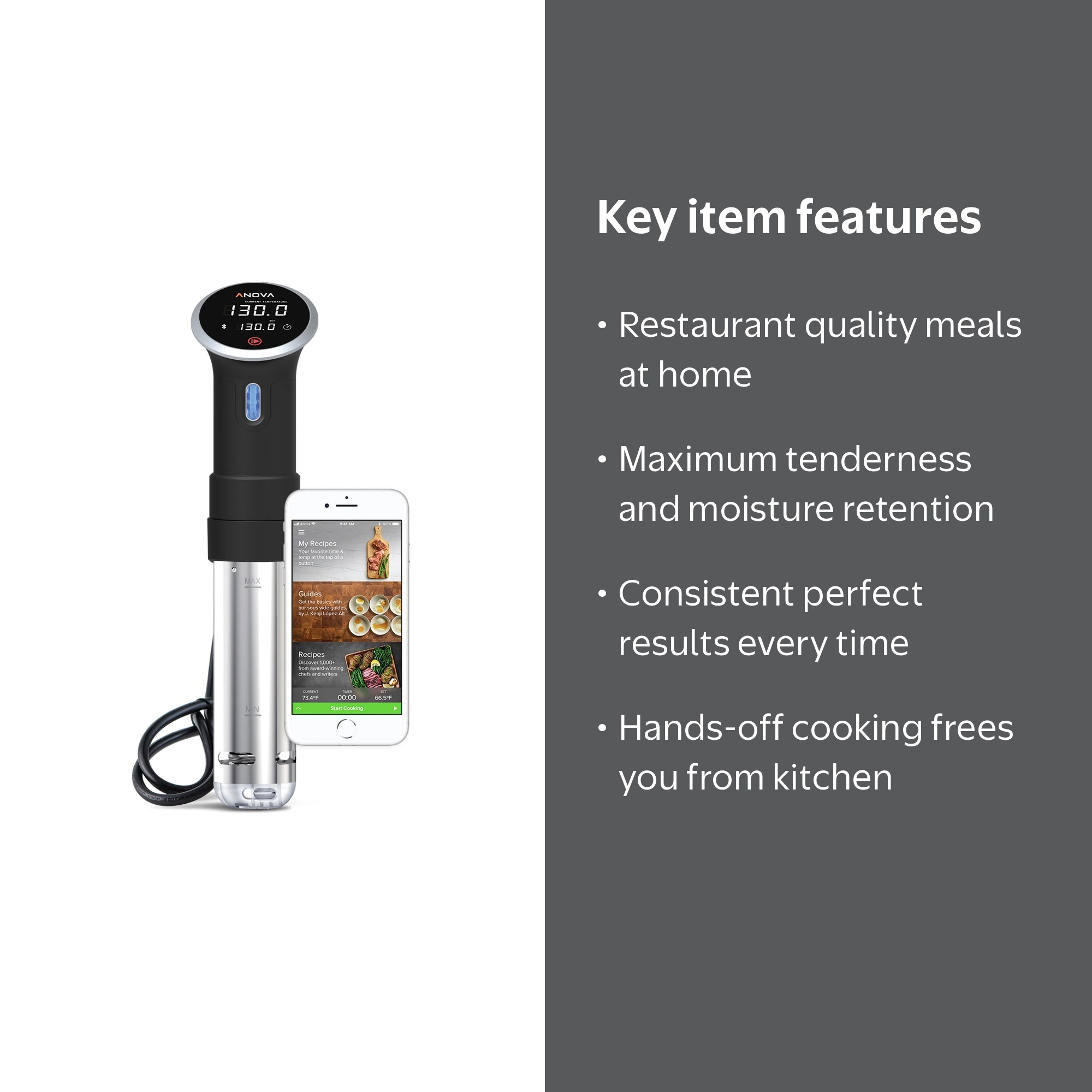 Anova Culinary 800W Bluetooth Sous Vide Cooker | Perfect Results