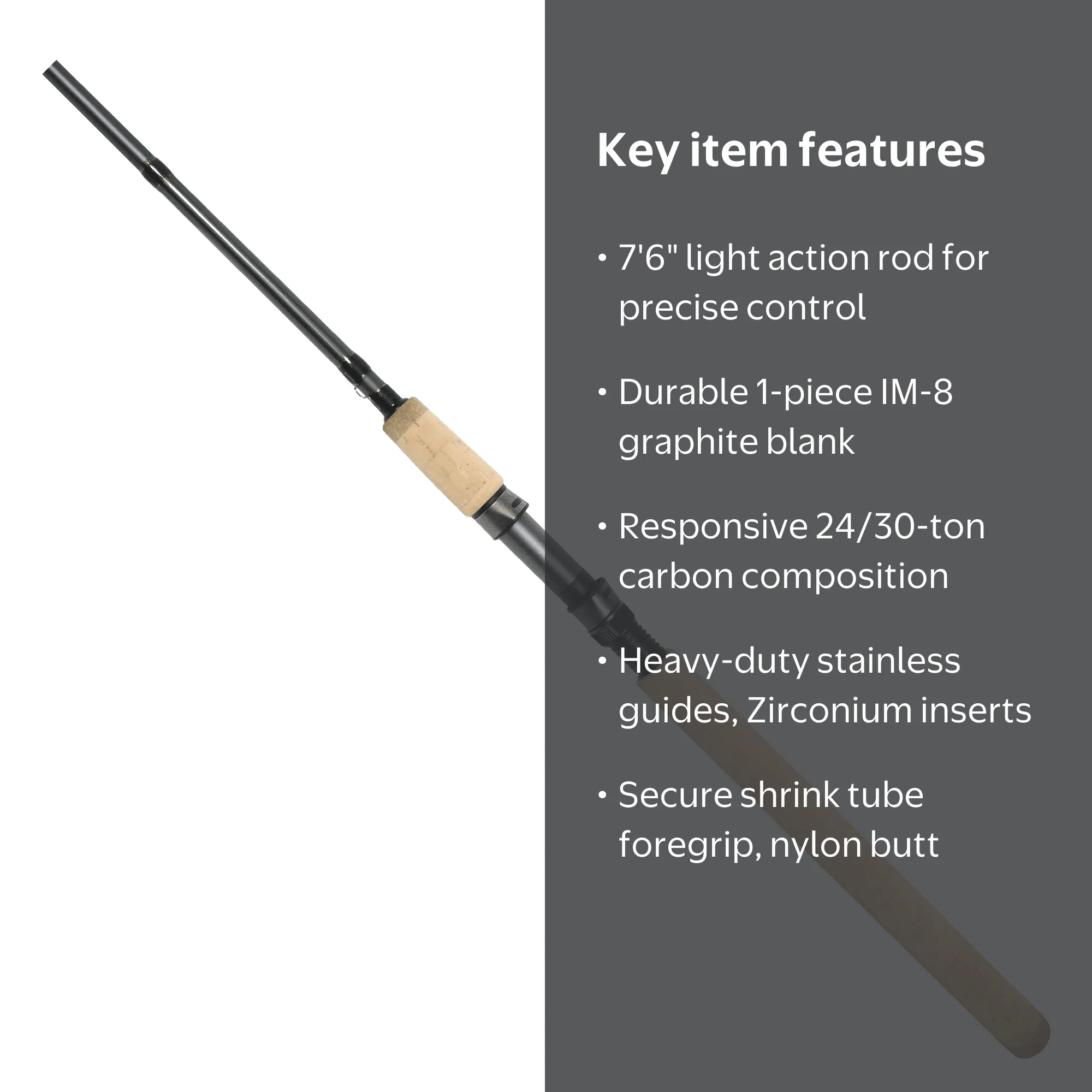 okuma 7 med action rod STRATUS 7"2 MEDIUM HEAVY SPINNING African Wild Track as well as a one ball bearing drive for smoothness and durability Tournament Concept Bass Rods |