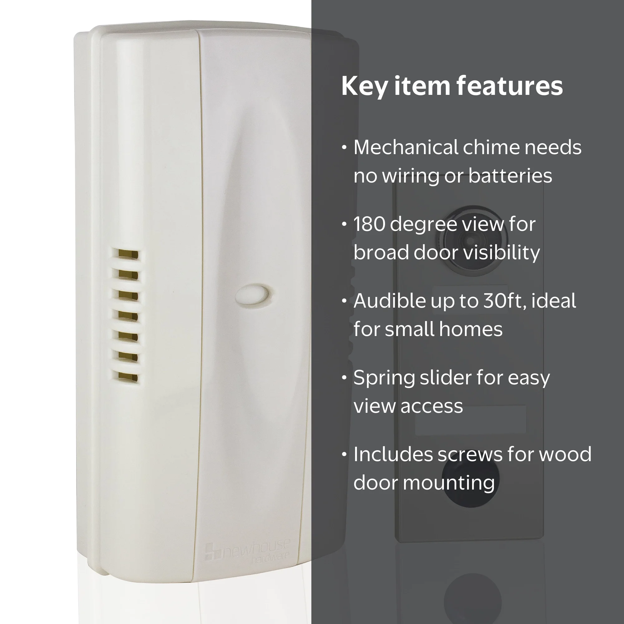 Newhouse Hardware MC145S Wireless Mechanical Two-Note Chime and