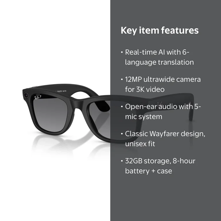 Ray-Ban  Wayfarer Gen 2 本日まで Ray-Ban Unisex Size 53 AI Smart Meta Wayfarer Gen 2 Glasses with