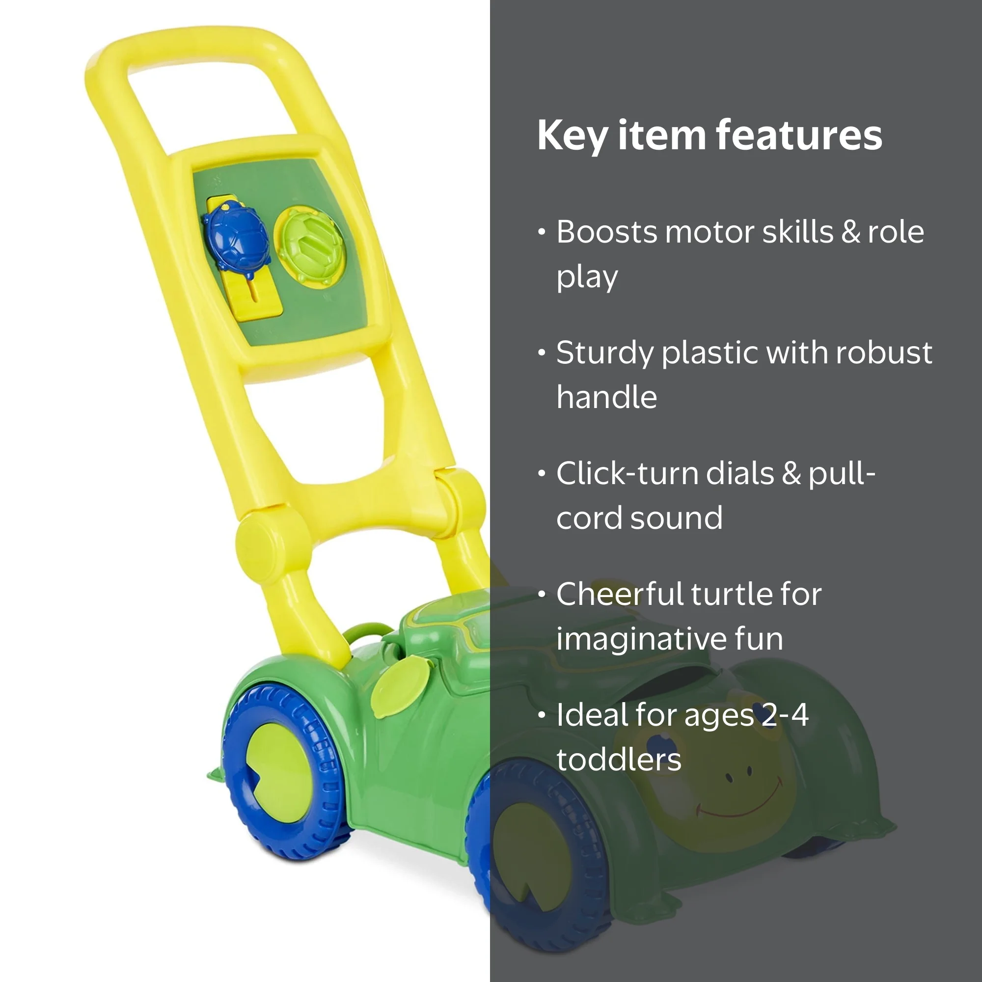 Melissa & Doug Sunny Patch Snappy Turtle Lawn Mower - Pretend Play