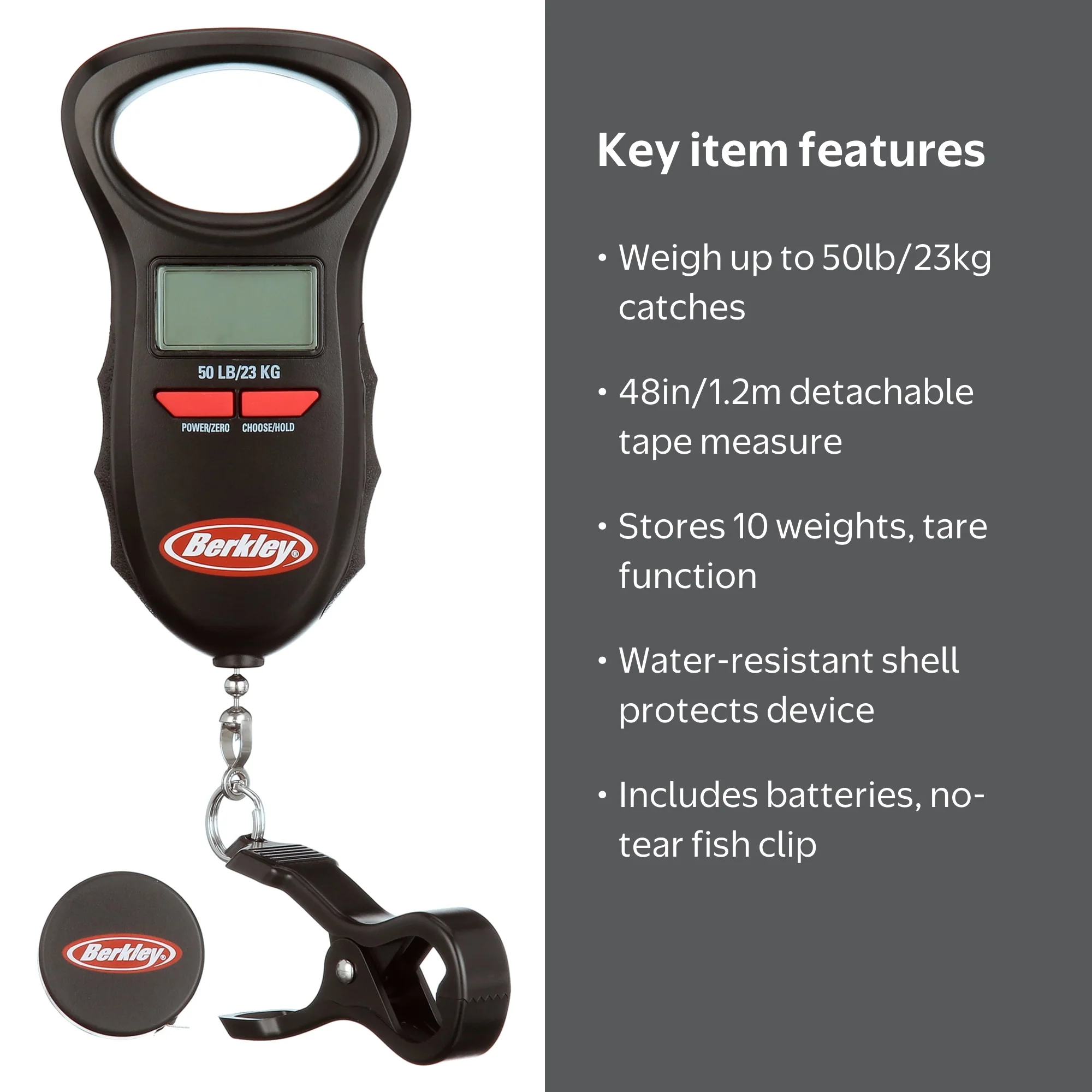 Berkely Digital Fish Scale with Tape-50lb - Walmart.com