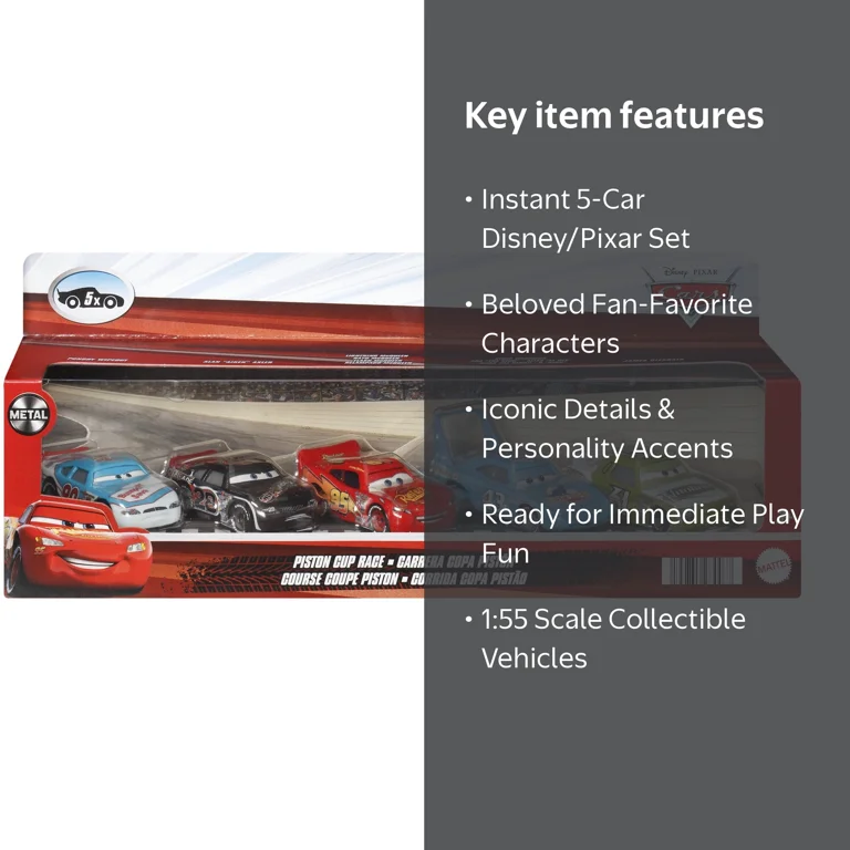 Disney and Pixar Cars Travelin' Team 5-Pack, Set of 5 1:55 Scale