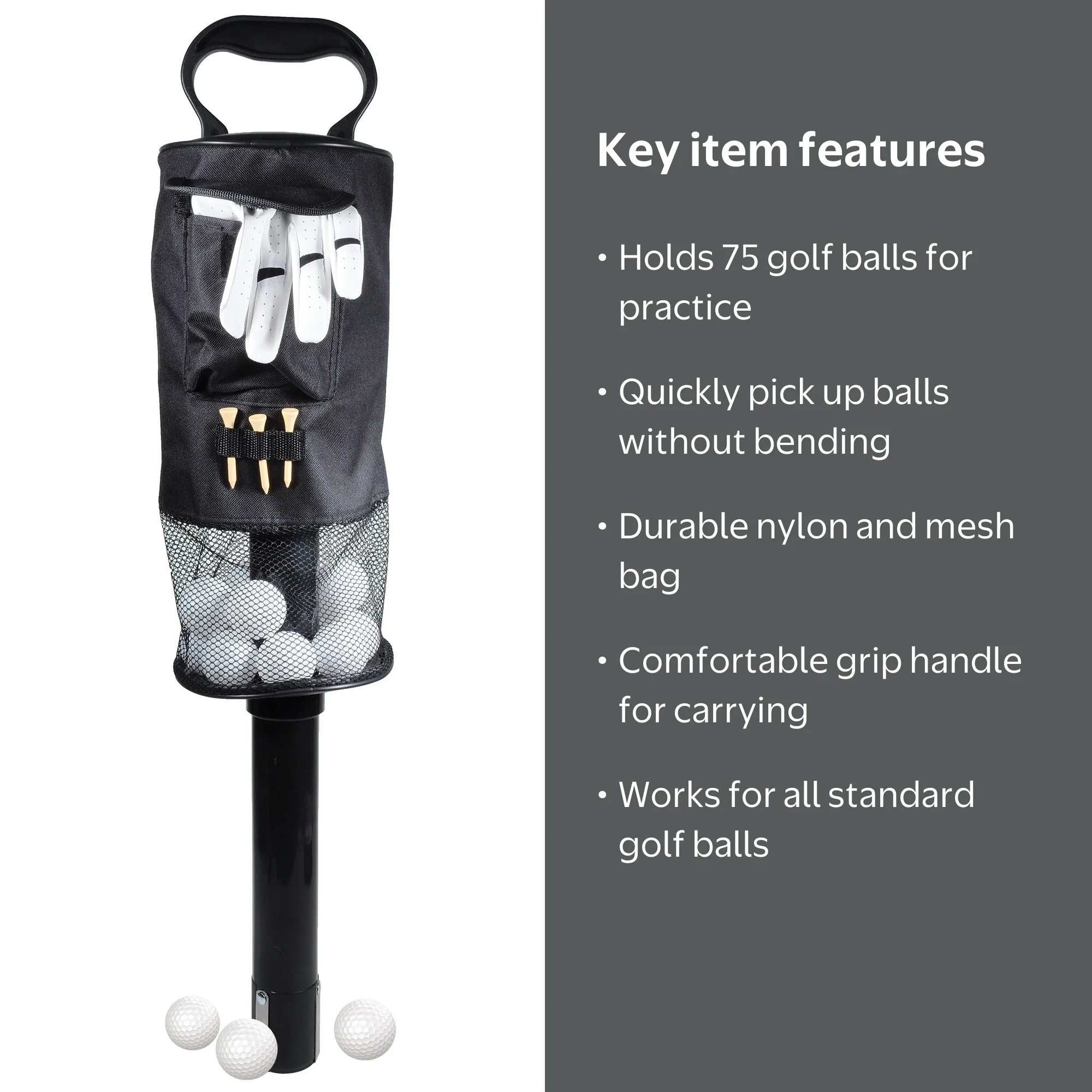 Athletic Works Shag Bag Golf Ball Retriever Large Capacity