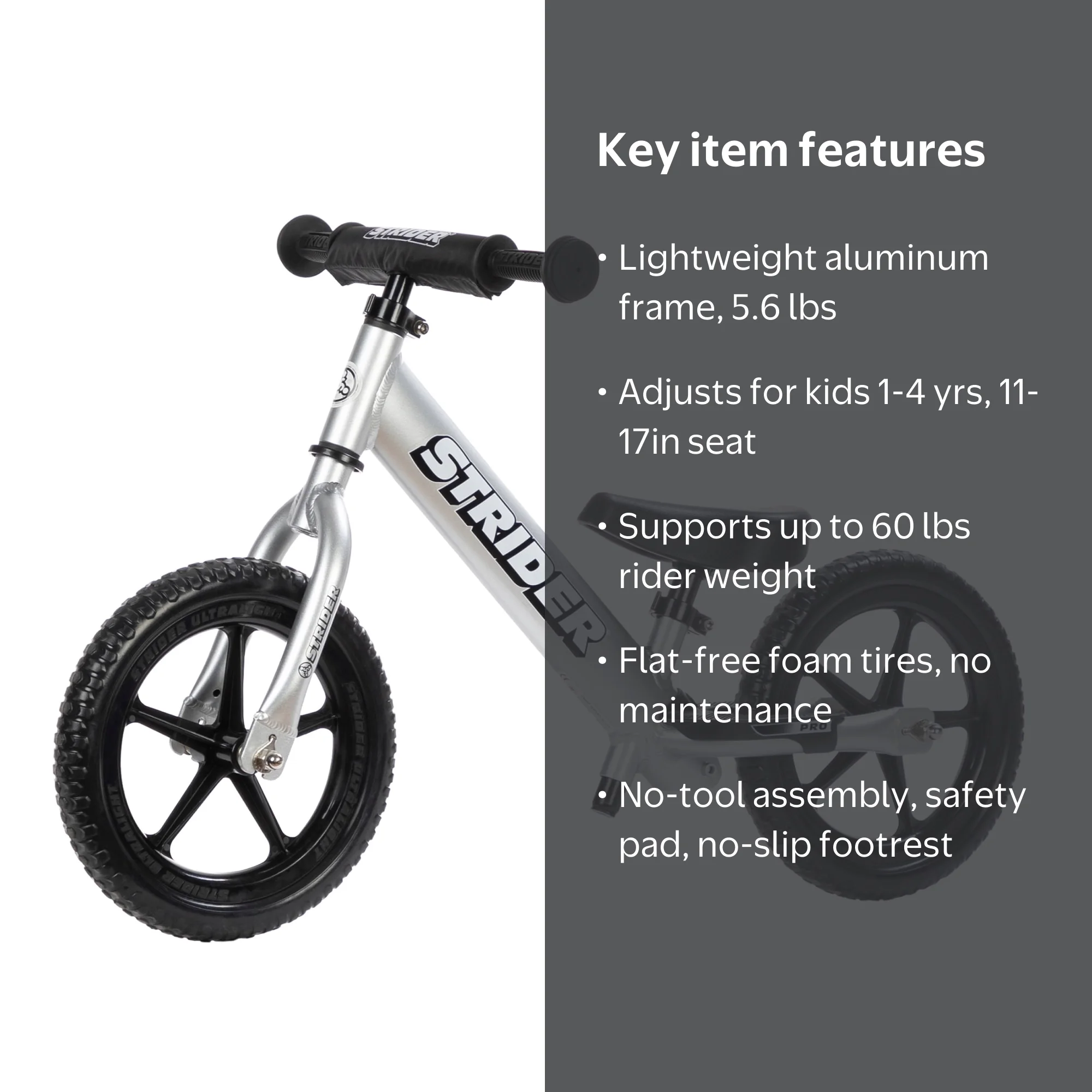 Strider, 12‚Äù Pro Bike, No Pedal Balance Bicycle for Kids 1 to 4