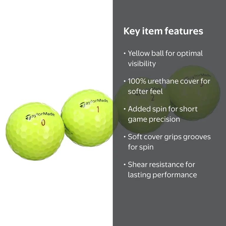 TaylorMade Tour Response Yellow Golf Balls for Outdoor Game