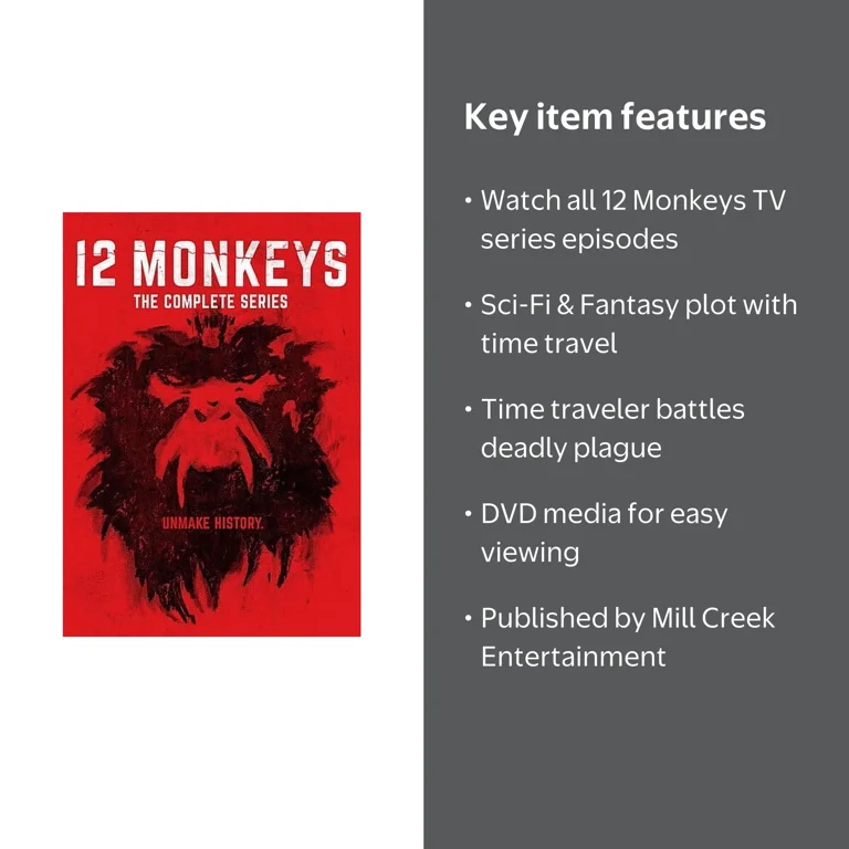 12 Monkeys: The Complete Series DVD, Mill Creek, Sci-Fi & Fantasy