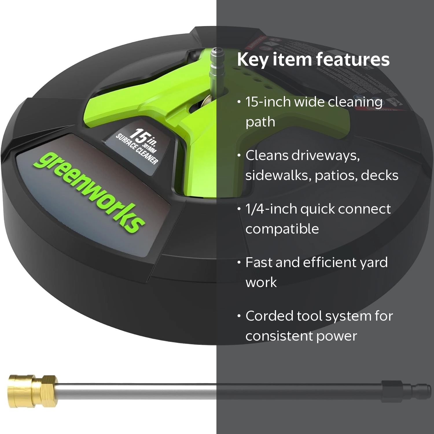 Greenworks, Surface Cleaner, 15