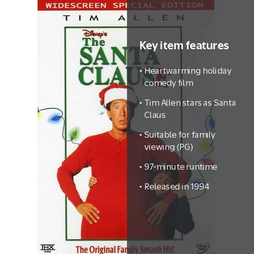 Disney, The Santa Clause DVD, 97 min, PG Comedy, Color - Walmart.com