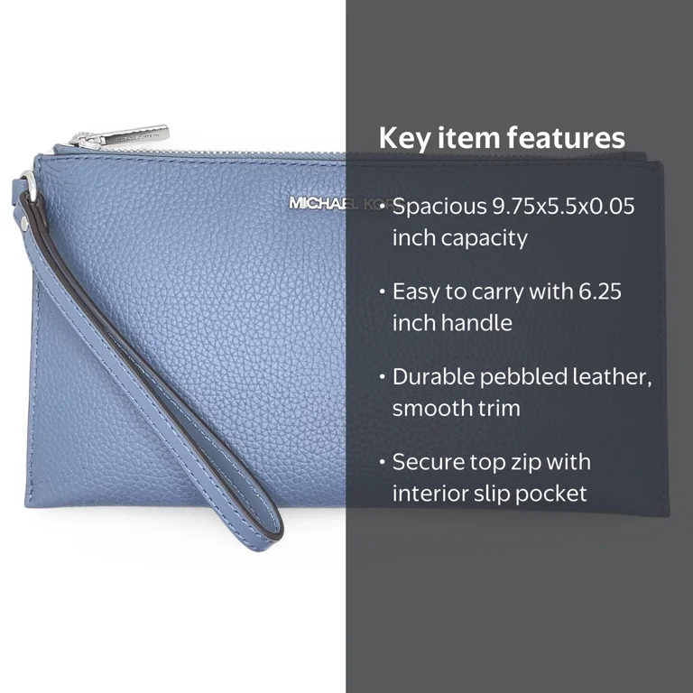 Michael Kors Women's Jet Set Travel Large Top Zip Pebbled Leather