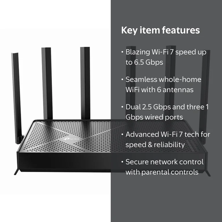 TP-Link, Archer Wi-Fi 7 Router, BE400, Dual-Band 6.5 Gbps TP-Link, Archer Wi-Fi 7 Router, BE400, Dual-Band 6.5 Gbps