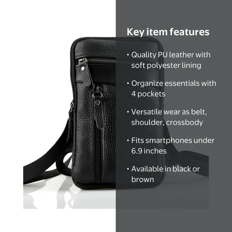 black leather crossbody travel bag City bringing a timeless aesthetic to your journey and building a holistic travel ensemble FYY Small Crossbody Bags for