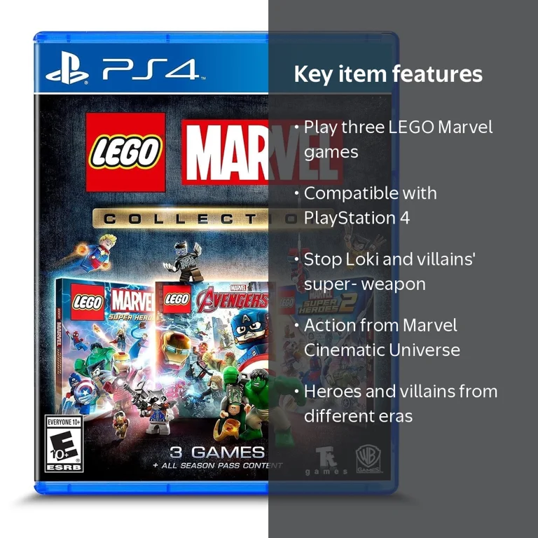 Warner Bros., LEGO Marvel Collection, PS4, Black, Complete Set