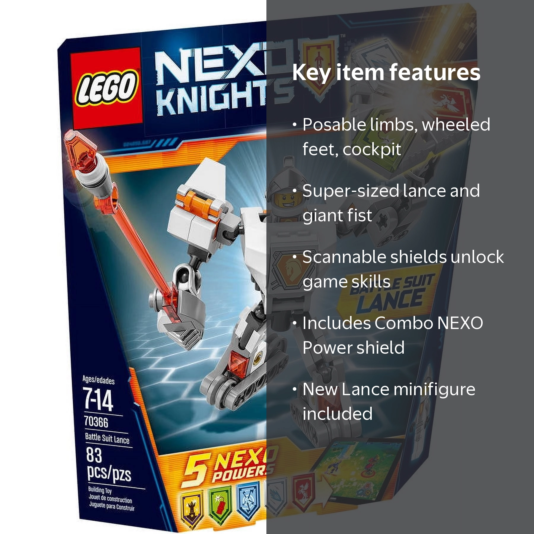 LEGO Nexo Knights Battle Suit Lance 70366 - Walmart.com