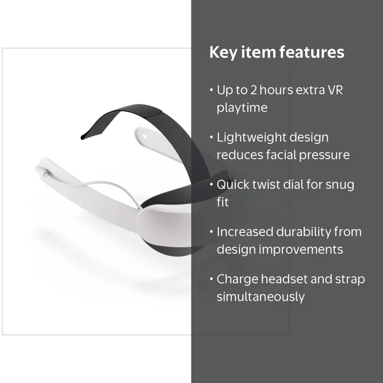 Meta, VR Head Strap, Built-in Battery, Ergonomic Adjustable Design
