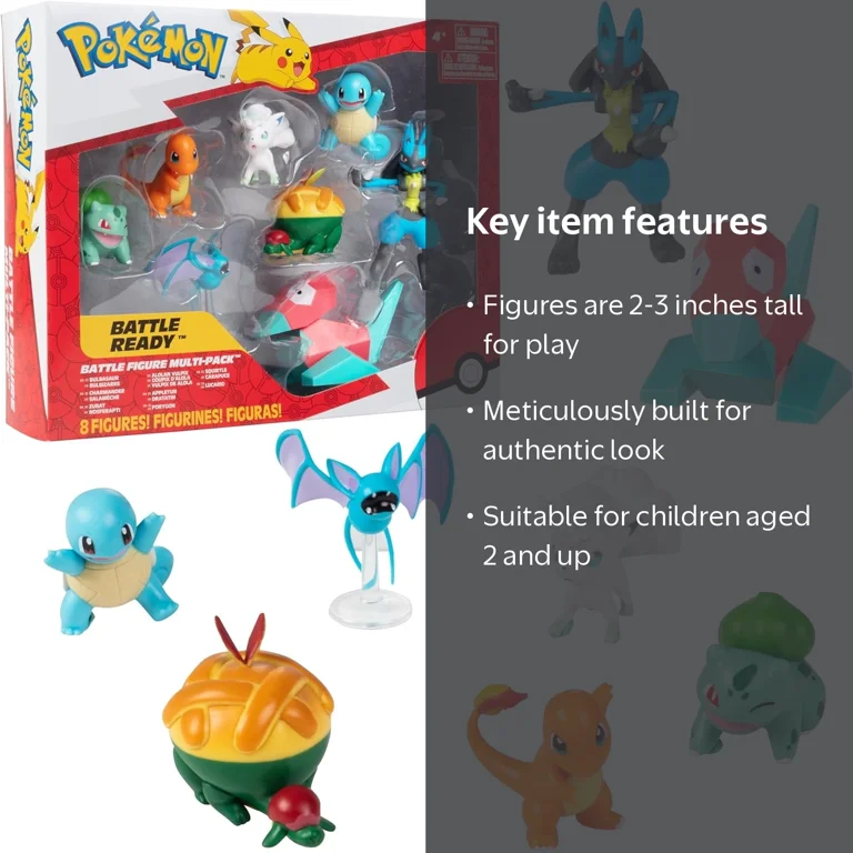 Pokemon Battle Ready! Multi-Pack Action Figures, 8 Pieces