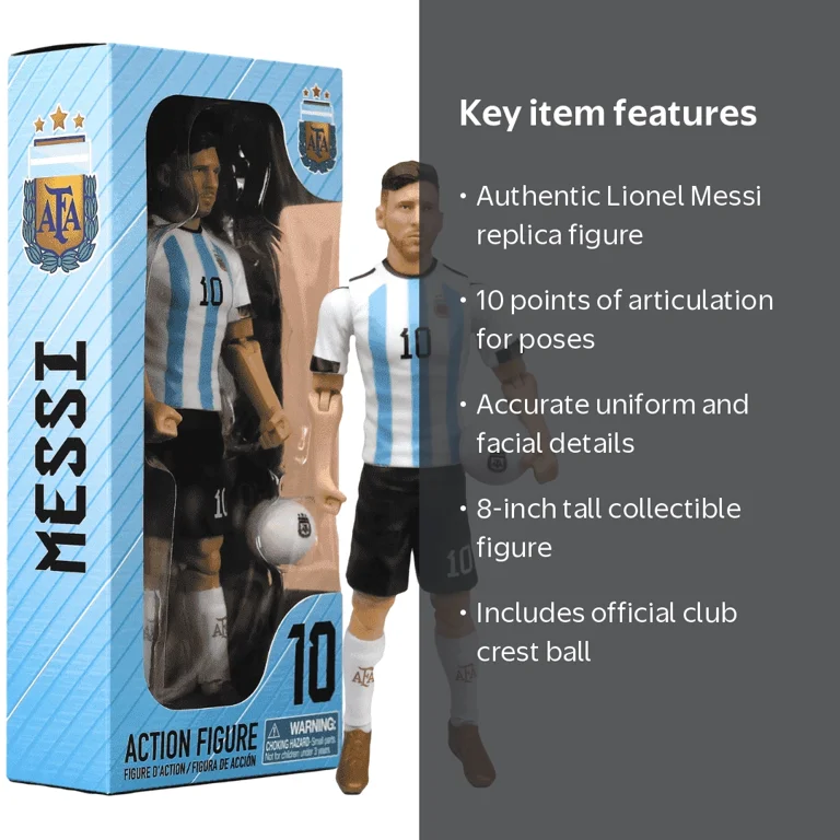 Sockers, Collectible Soccer Action Figure, Lionel Messi, 8 inches