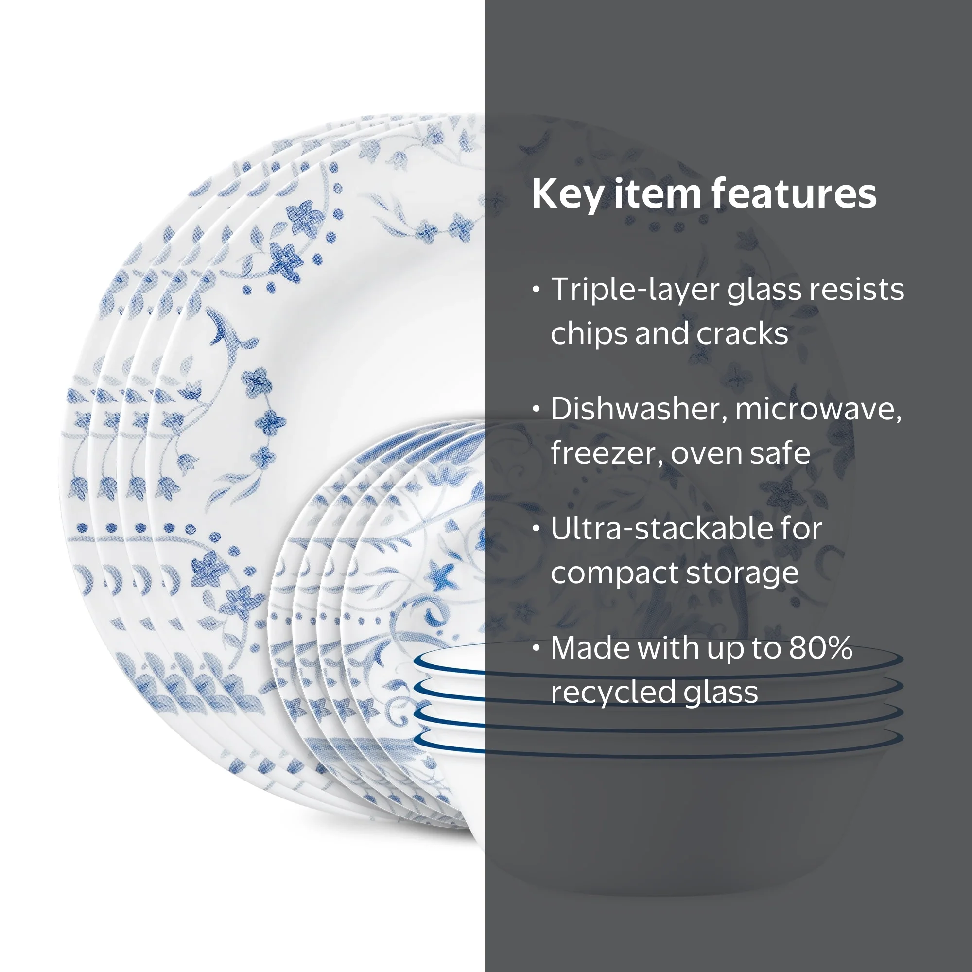 Corelle Darlington 12-Piece Glass Dinnerware Set (Service for 4