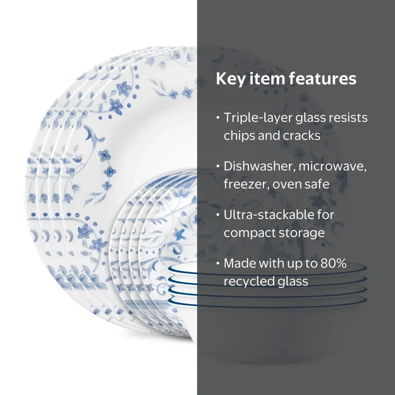 Corelle Darlington 12-Piece Glass Dinnerware Set (Service for 4
