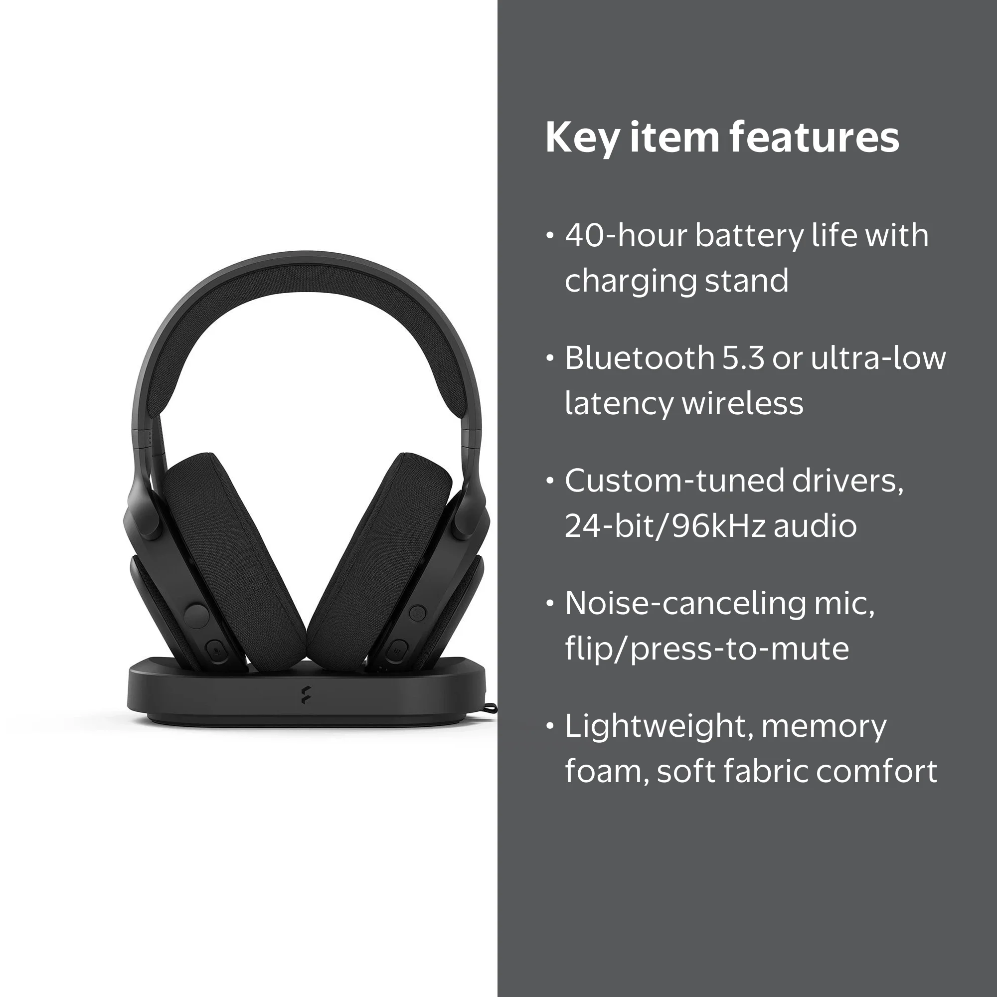 Fractal Design Scape Dark Wireless RGB Gaming Headset, Bluetooth