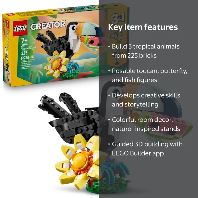 LEGO, Creator 3 in 1 Wild Animals, 31173, 225 Pieces - Walmart.com