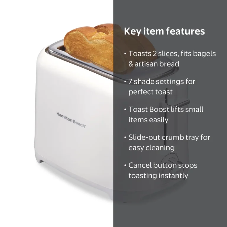 Hamilton Beach 2-Slice Toaster with Extra-Wide Slots, Toast Boost