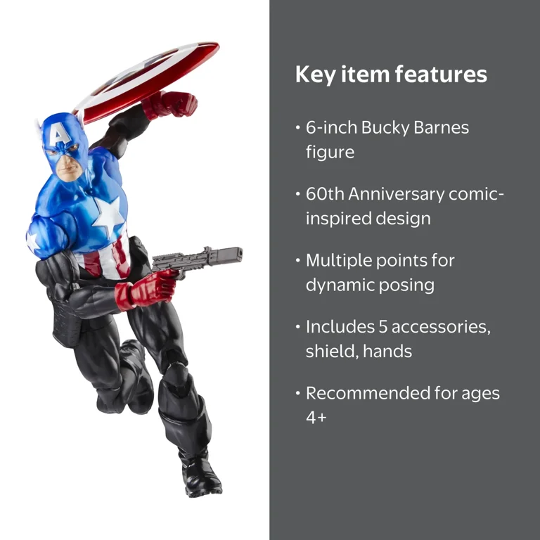 Marvel Legends Series Captain America Bucky Barnes Action Figure 6
