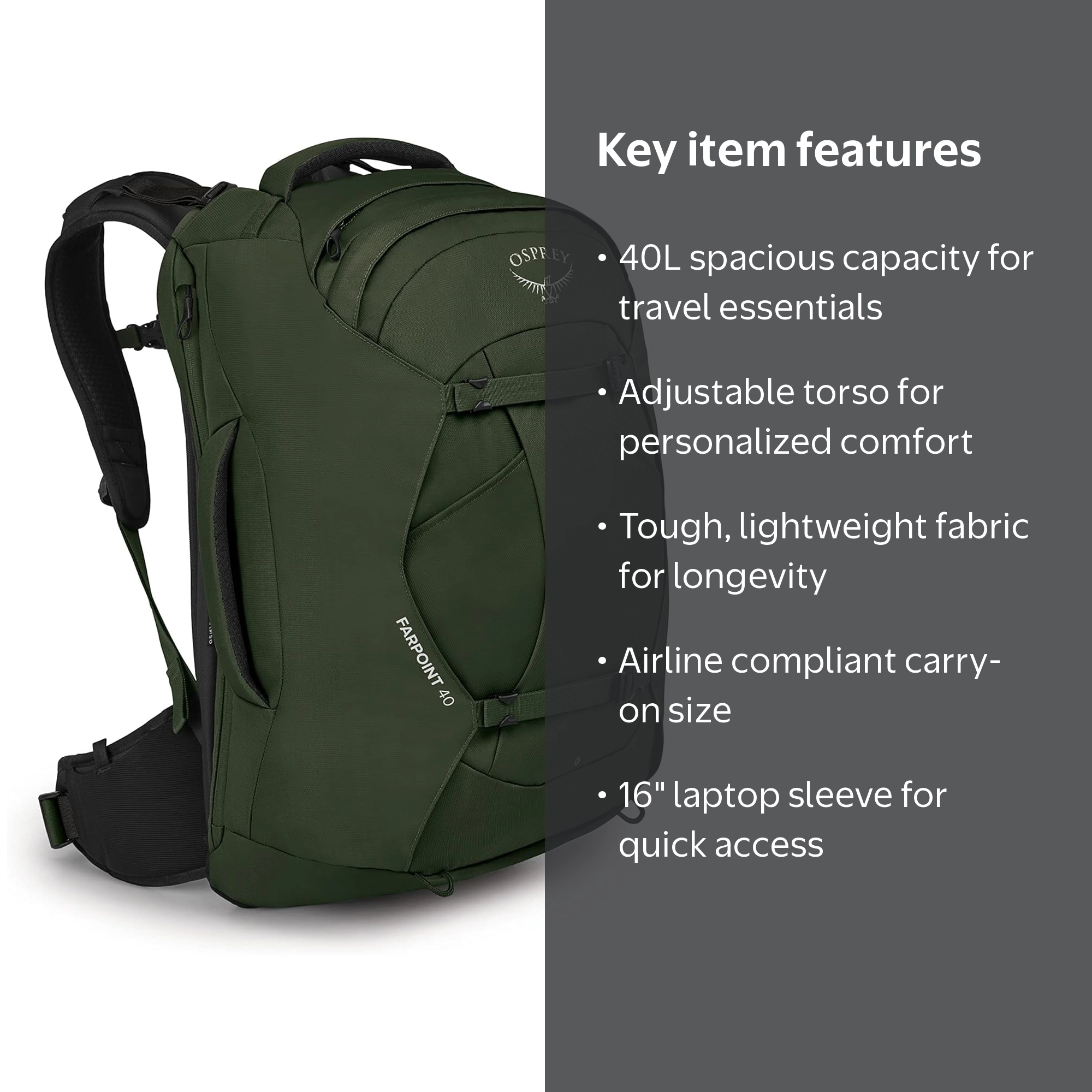 osprey - daylite Expandable 26+6 Travel Pack, Black full zip opening with Color:JEAN VINTAGE INDIGO The North Face BC aura