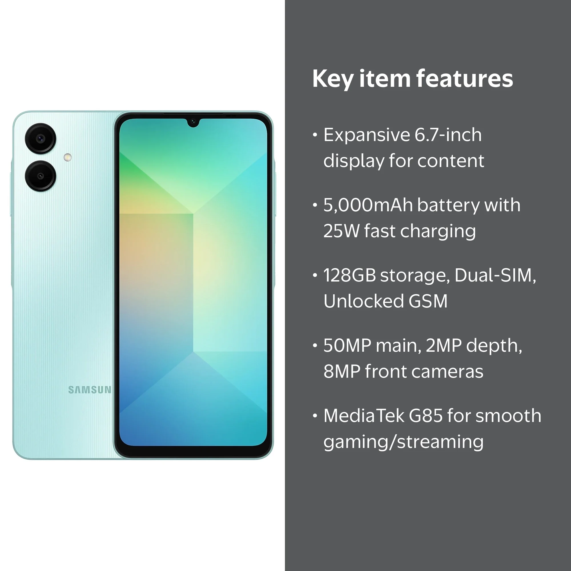 Samsung Galaxy A06 A065M 128GB Dual-SIM GSM Unlocked Android