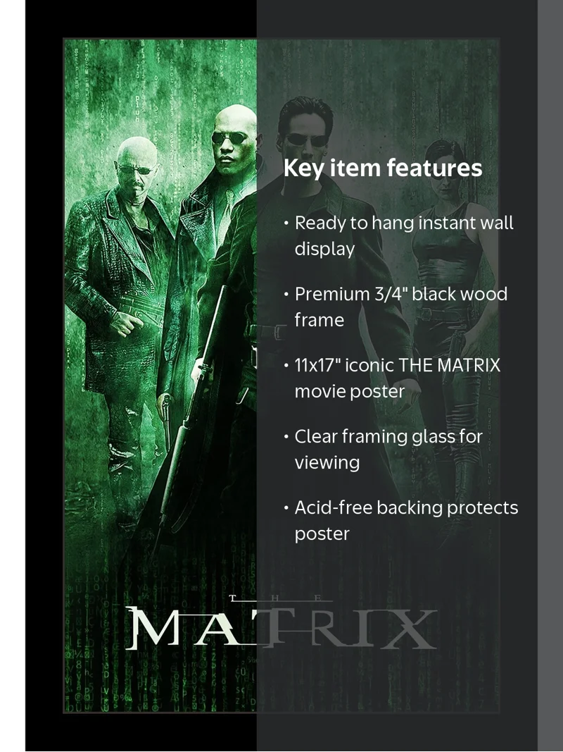 THE MATRIX - 11x17 Framed Movie Poster - Walmart.com